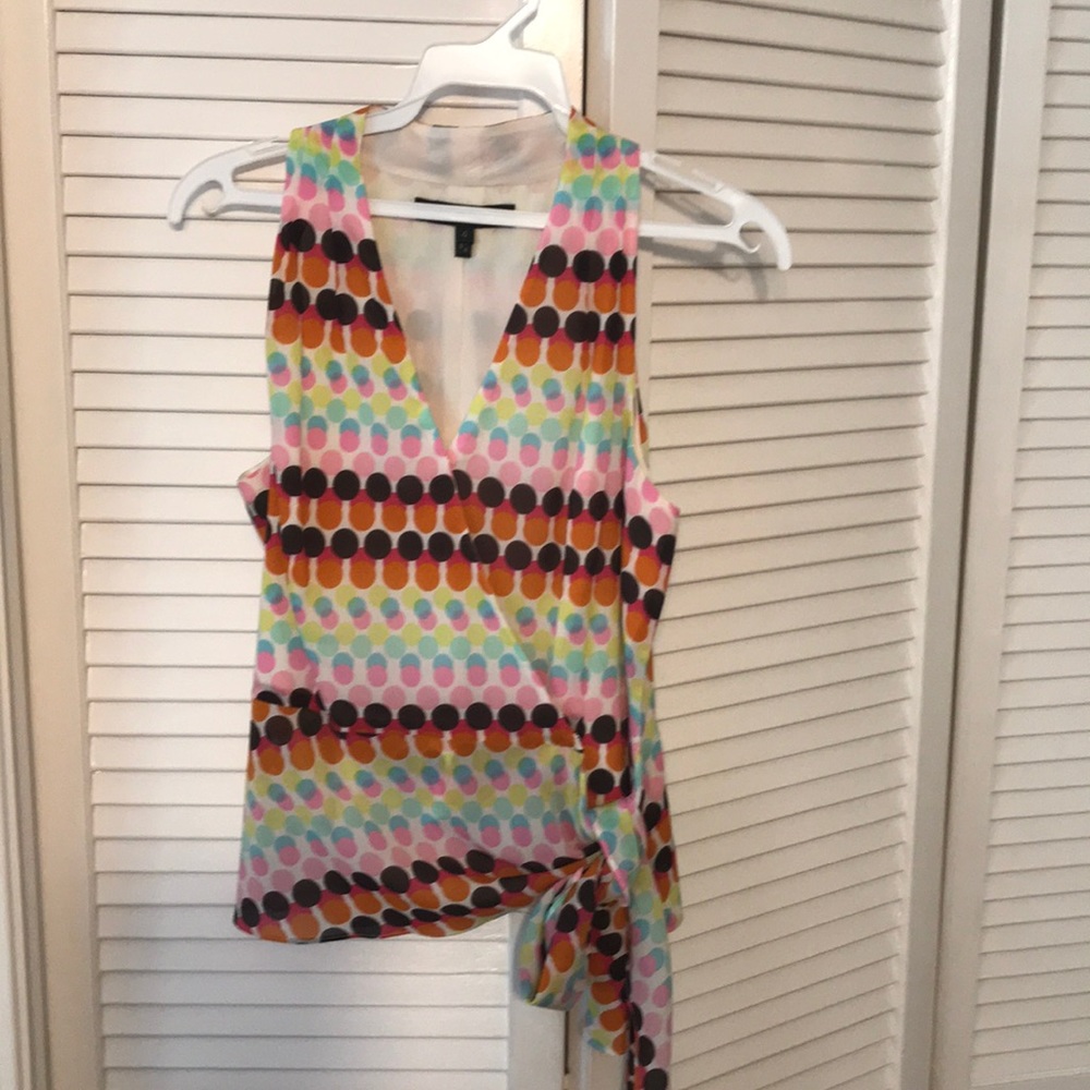 Polka dot top 100% silk